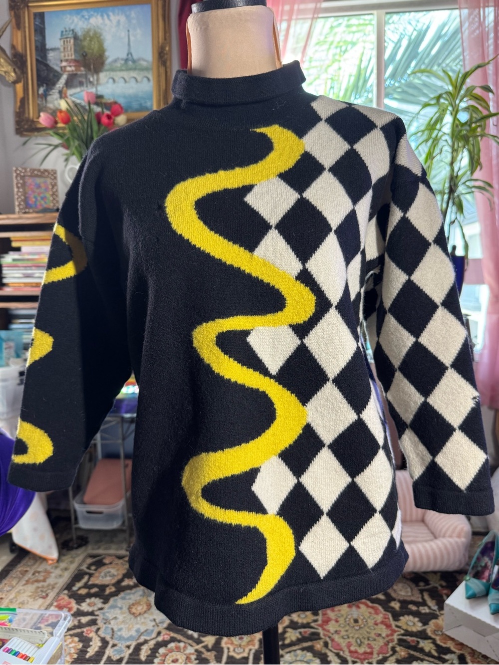 Vintage ESCADA by Margaretha Ley Harlequin Abstract Sweater | Flaws
